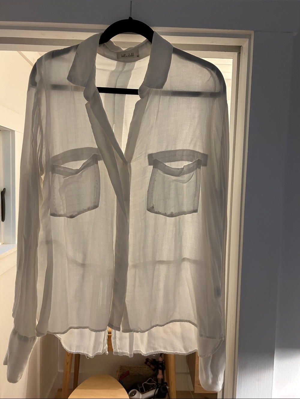 Bella Dahl Lightweight Sheer White Button-Front Women's Shirt